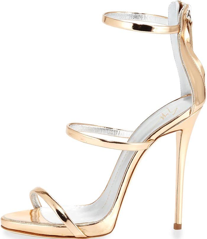 Giuseppe Zanotti Metallic Three-Strap Evening Sandals