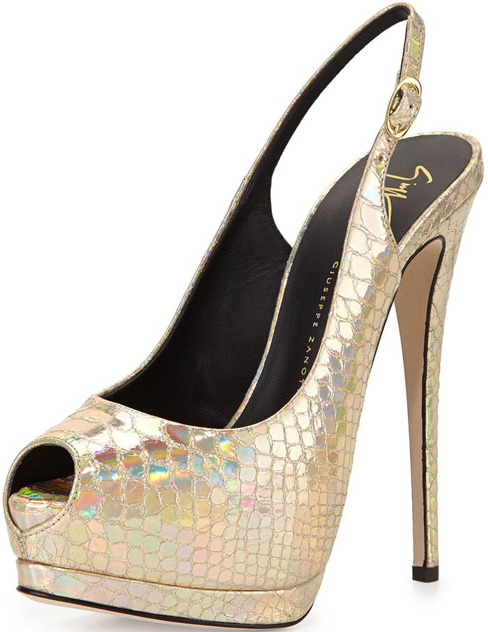 Giuseppe Zanotti Iridescent Platform Slingback Sandal