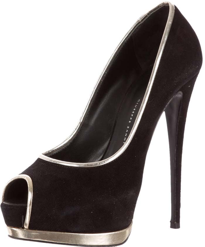 Giuseppe Zanotti Suede Peep-Toe Platform Pumps