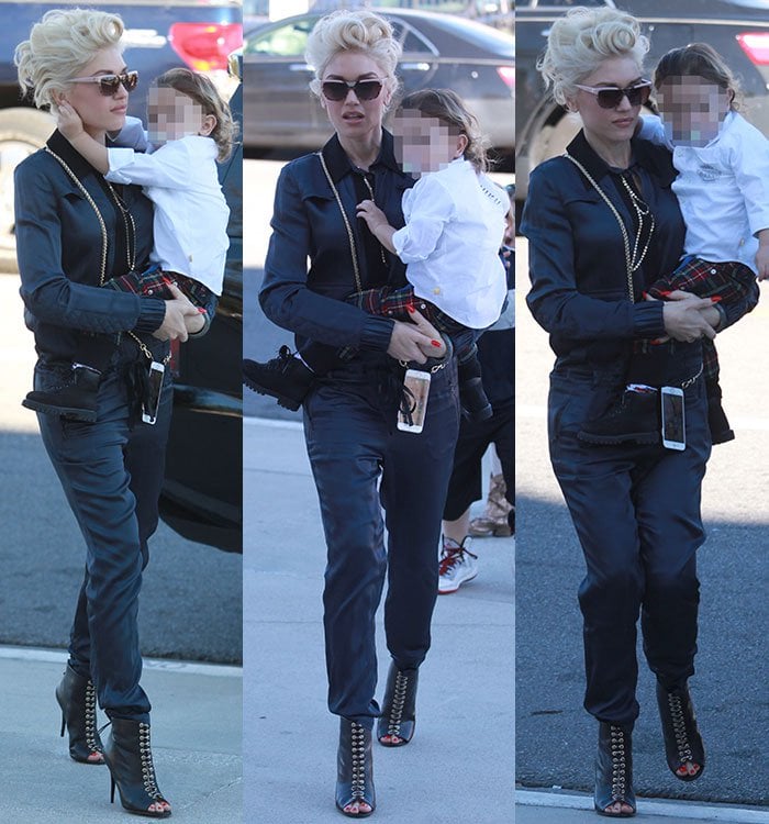 Gwen Stefani takes her children to a Sunday church service in North Hollywood
