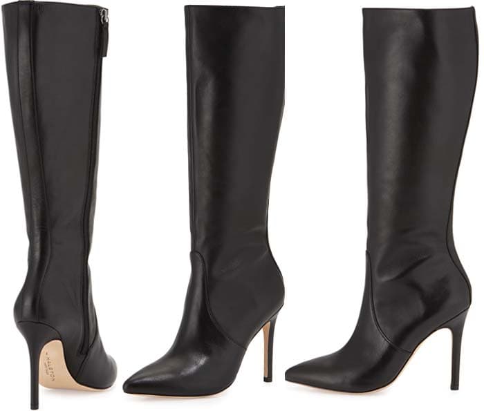 Halston Heritage 'Amanda' Leather Knee Boot in Black