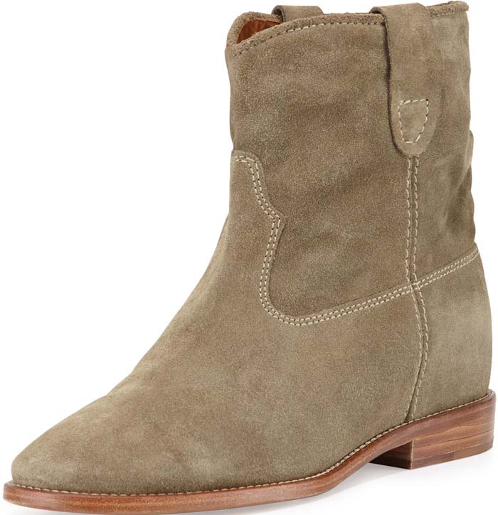 Isabel Marant 'Crisi' Suede Western Bootie in Taupe