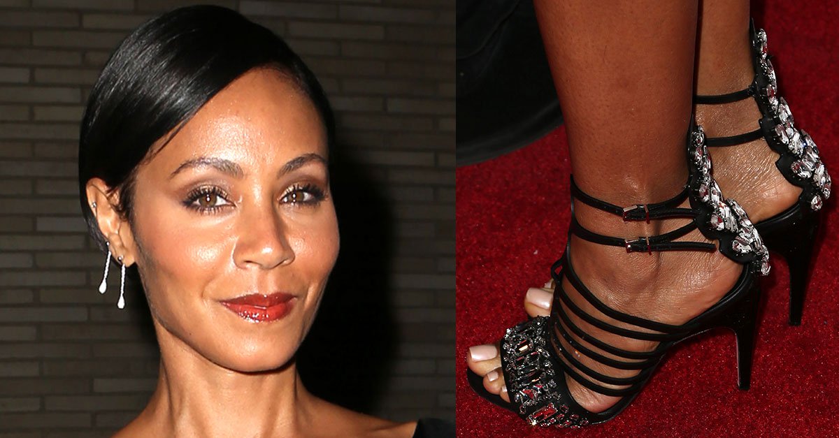 Jada Pinkett Smith Poses in Ruffled LBD and Fendi Heels