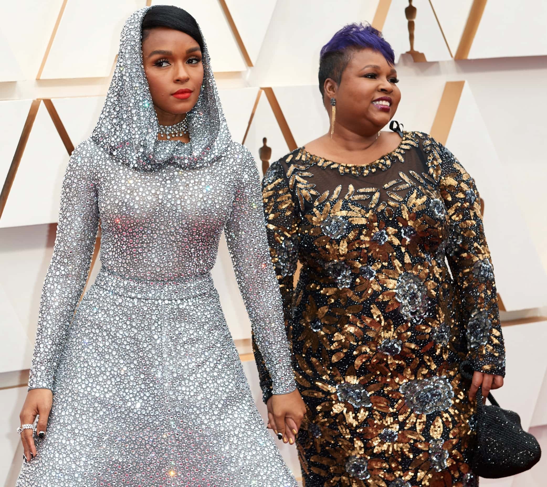 Janelle Monáe with her mom Janet at the 2020 Academy Awards