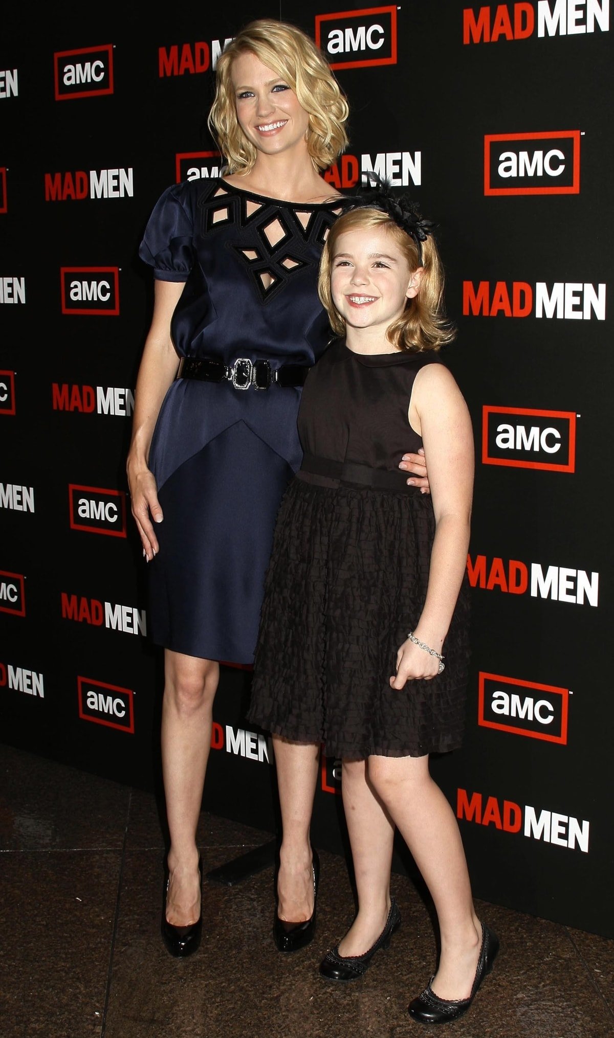 Actresses January Jones and Kiernan Shipka attend the "Mad Men" Season 3 Premiere