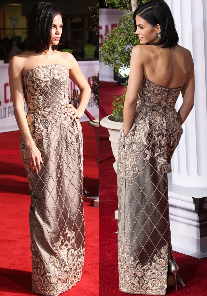Jenna Dewan-Tatum stuns on the red carpet in an embroidered Ralph & Russo dress