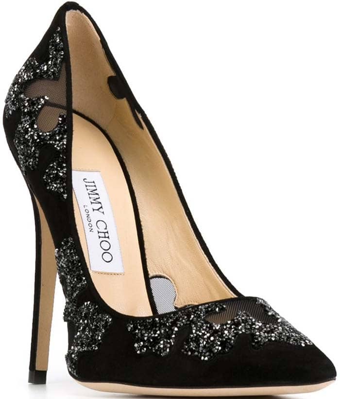 Jimmy Choo 'Karmel' Crystal Mesh Pumps in Black