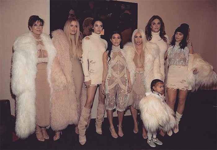 Kim Kardashian's Instagram post of her family at the Yeezy Season 3 fashion show held at Madison Square Garden