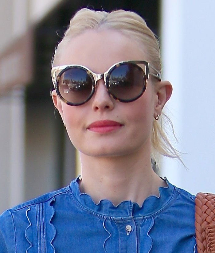 Kate Bosworth wears her hair back as she heads to a Beverly Hill salon