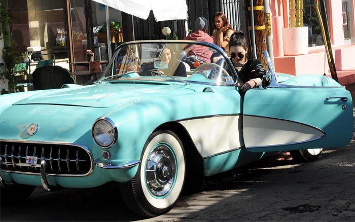 Kendall Jenner takes her new Corvette out for a drive in Los Angeles