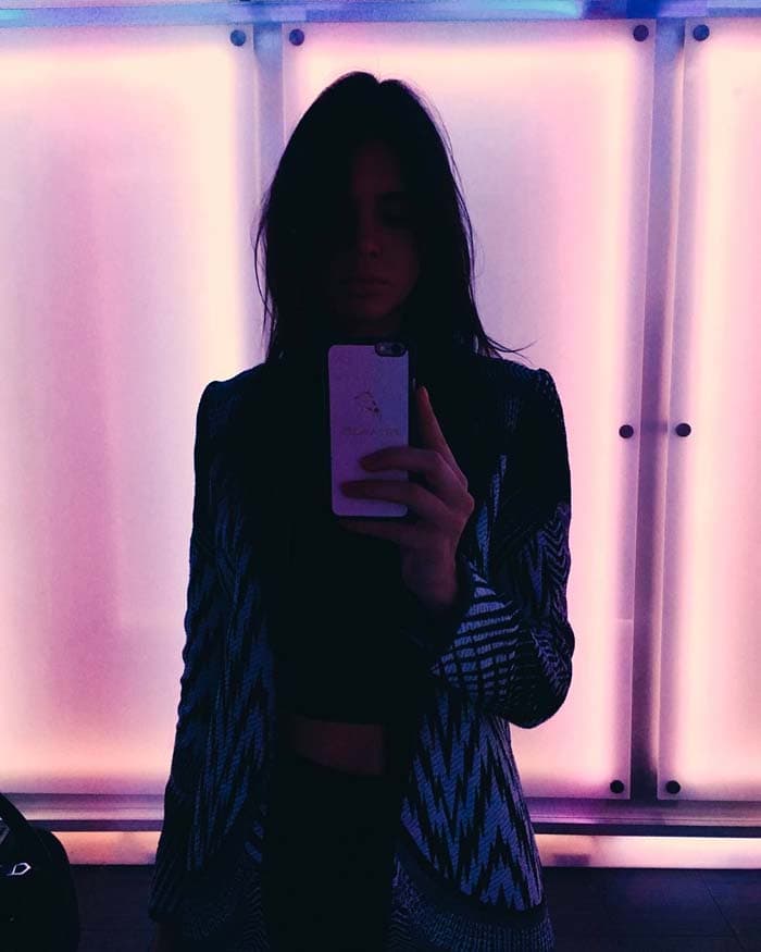 Kendall Jenner uploads a photograph to Instagram of her chic outfit