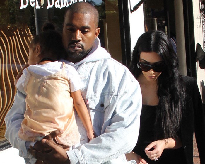 Kim Kardashian and Kanye West shopping at luxury baby boutique Bel Bambini