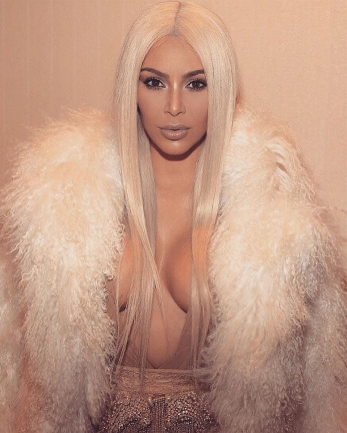 Kim Kardashian's Instagram selfie captioned, "Yeezy Vibes @makeupbymario @tokyostylez"