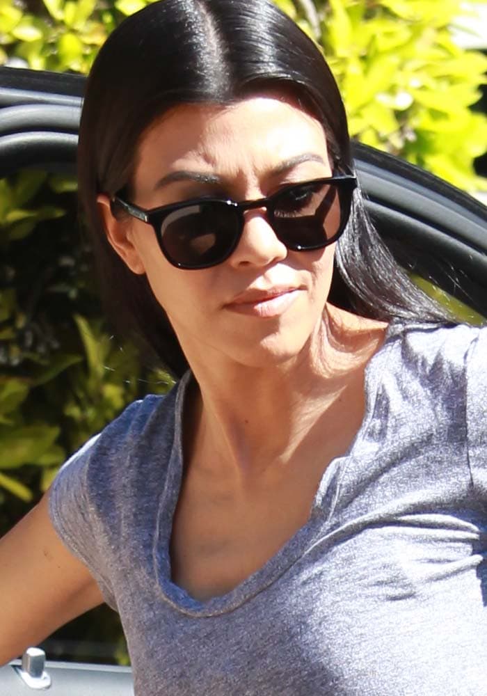 Kourtney Kardashian wears her hair down for a Los Angeles hiking trip