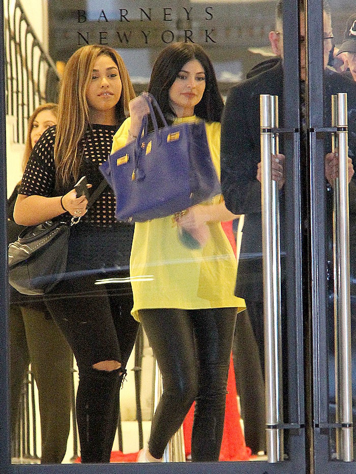 Kylie Jenner and Jordyn Woods leave a shopping trip at Barneys New York