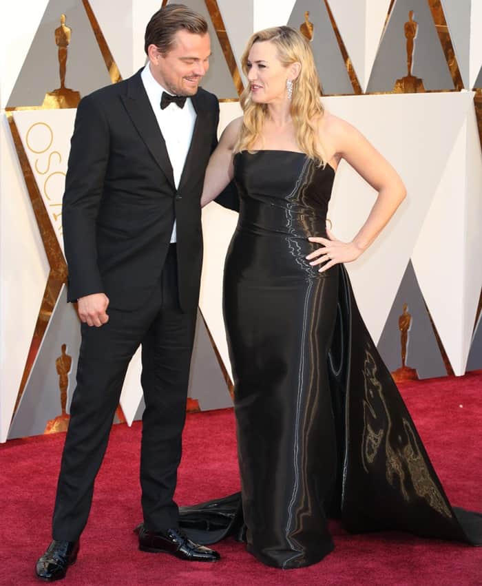 Leonardo DiCaprio and Kate Winslet at the 2016 Academy Awards