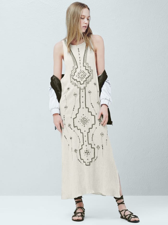 Mango Embroidery Bead Dress Topety