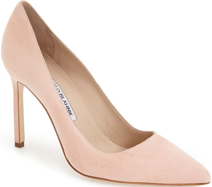 Blush Manolo Blahnik BB Pointy Toe Pumps