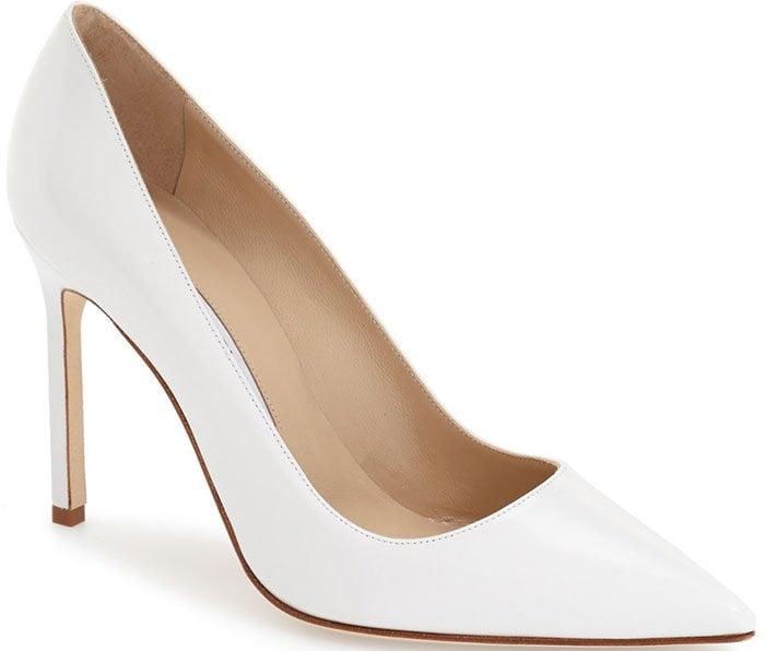 Manolo Blahnik BB Pointy Toe Pumps White