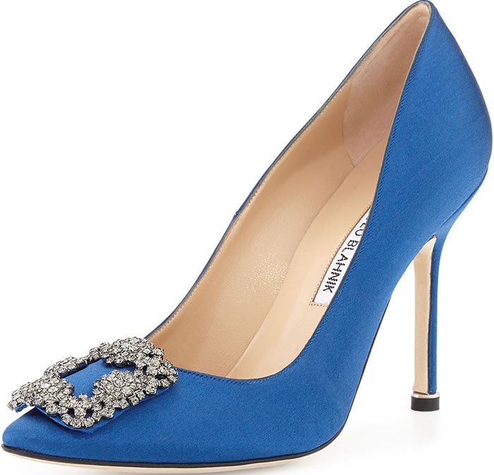 Manolo Blahnik Hangisi Pumps Cobalt Satin