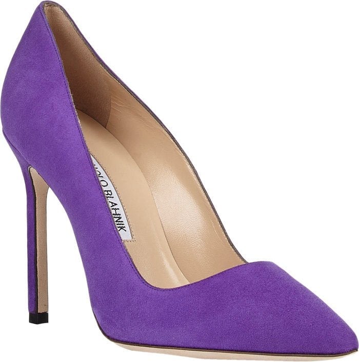 Purple Manolo Blahnik "BB" Pointy Toe Pumps