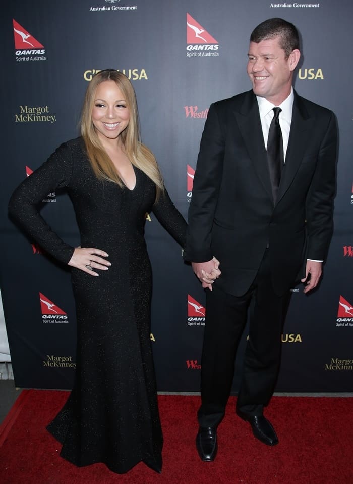 Mariah Carey and fiancé James Packer at the 2016 G'Day Los Angeles Gala