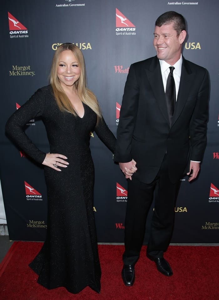 Mariah Carey and fiancé James Packer at the 2016 G'Day Los Angeles Gala