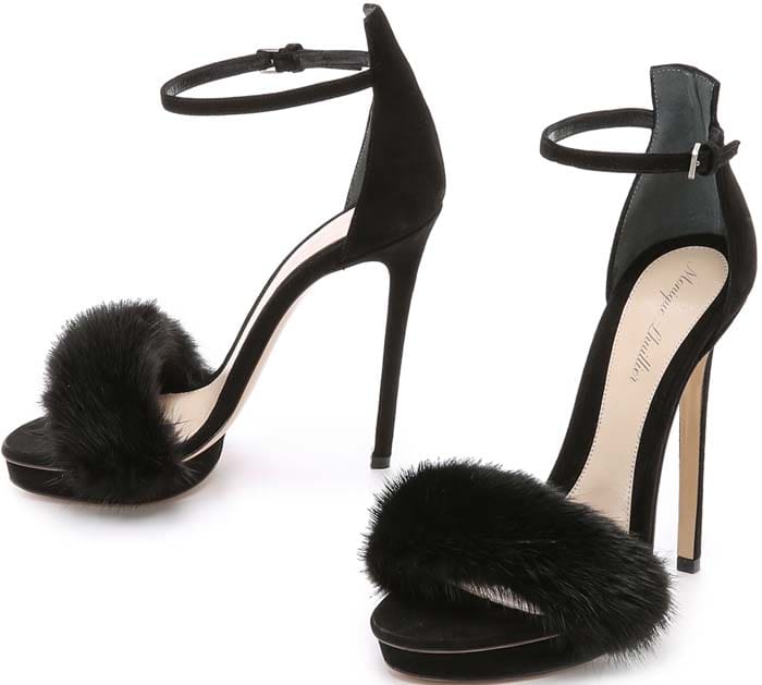 Monique Lhuillier Marlowe Fur Sandals