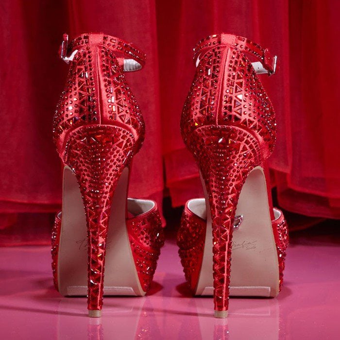 Red Thalia Sodi 'Flor' Embellished Platform Dress Sandals
