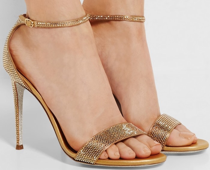 Rene Caovilla Swarovski crystal-embellished satin sandals