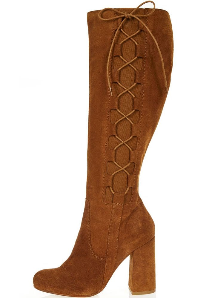 River Island Knee-High Lace-Up Boots