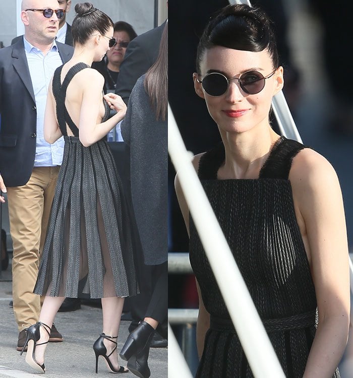 Rooney Mara Chanels Audrey Hepburn in Brian Atwood 'Tamara' Heels