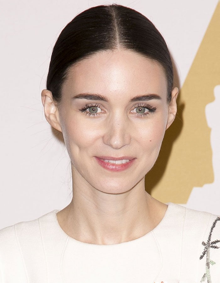 Rooney Mara wears her hair back at the 88th Oscars Nominees Luncheon