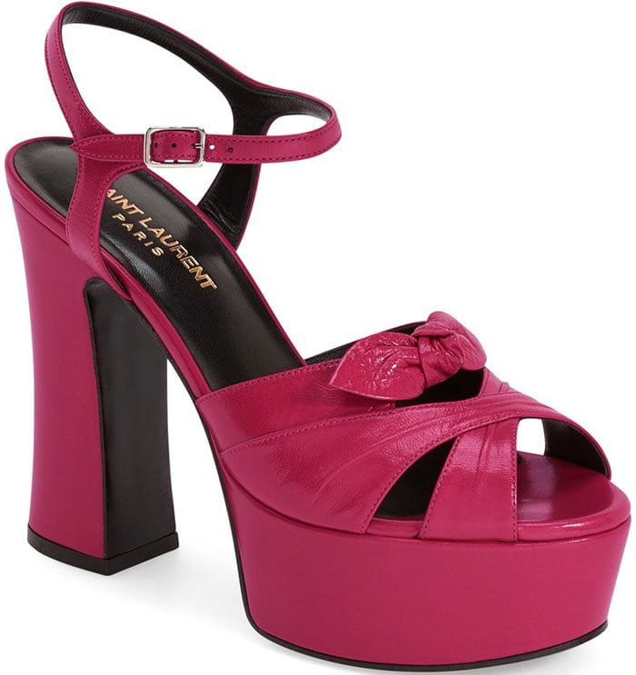 Saint Laurent Candy Bubblegum Leather Platform Sandals