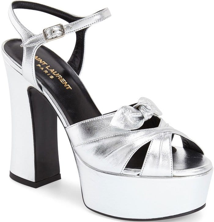 Silver Saint Laurent Candy Platform Sandals