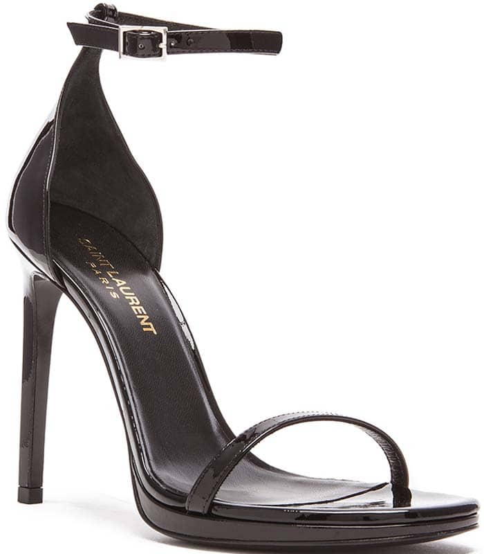 Saint Laurent 'Jane' Patent Leather Sandals in Black