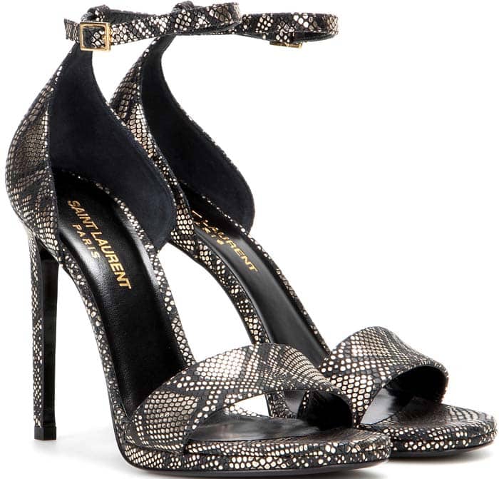 Saint Laurent 'Jane' Printed Metallic Leather Sandals