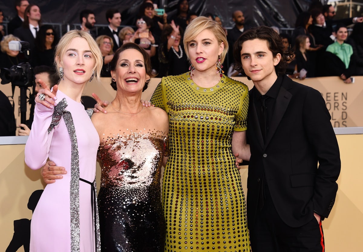 Saoirse Ronan, Laurie Metcalf, Greta Gerwig, and Timothee Chalamet arrive at the 24th Annual Screen Actors Guild Awards