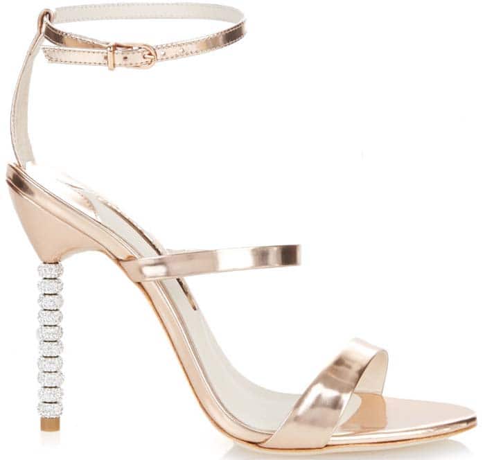 Sophia Webster 'Rosalind' Crystal-Embellished Metallic Leather Sandals