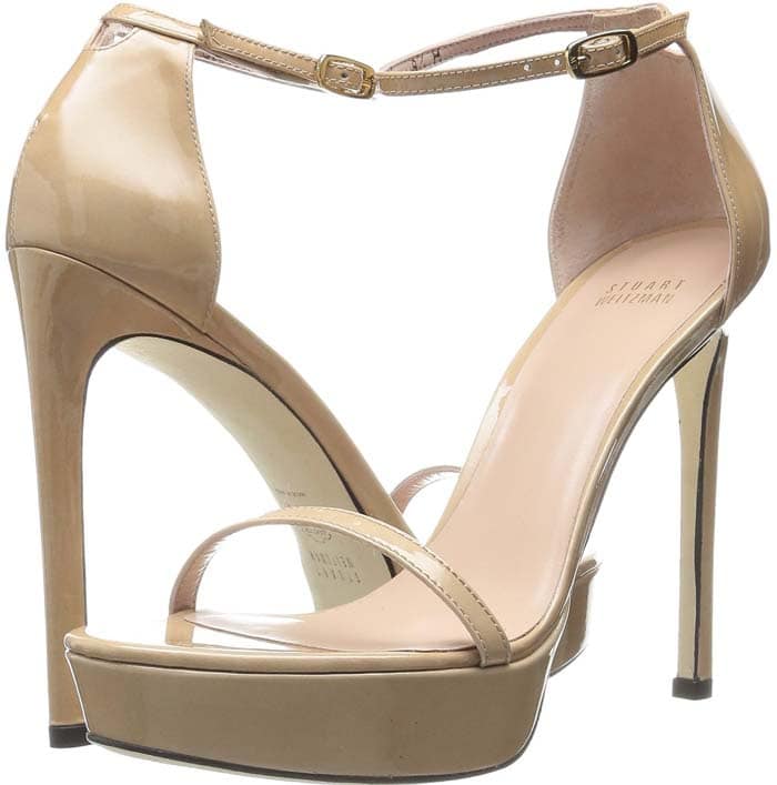 Stuart Weitzman 'Nudist' Platform Heels in Nude Patent