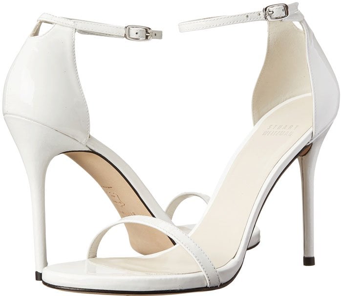 Stuart Weitzman 'Nudist' Sandals in White Patent