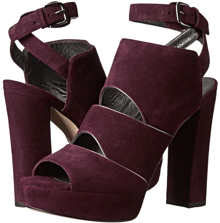 Stuart Weitzman Suede Splits Platform Sandal in Carrant Suede