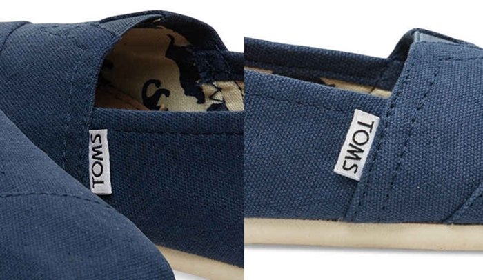 Fake TOMS often have "Made in China" printed on their tags