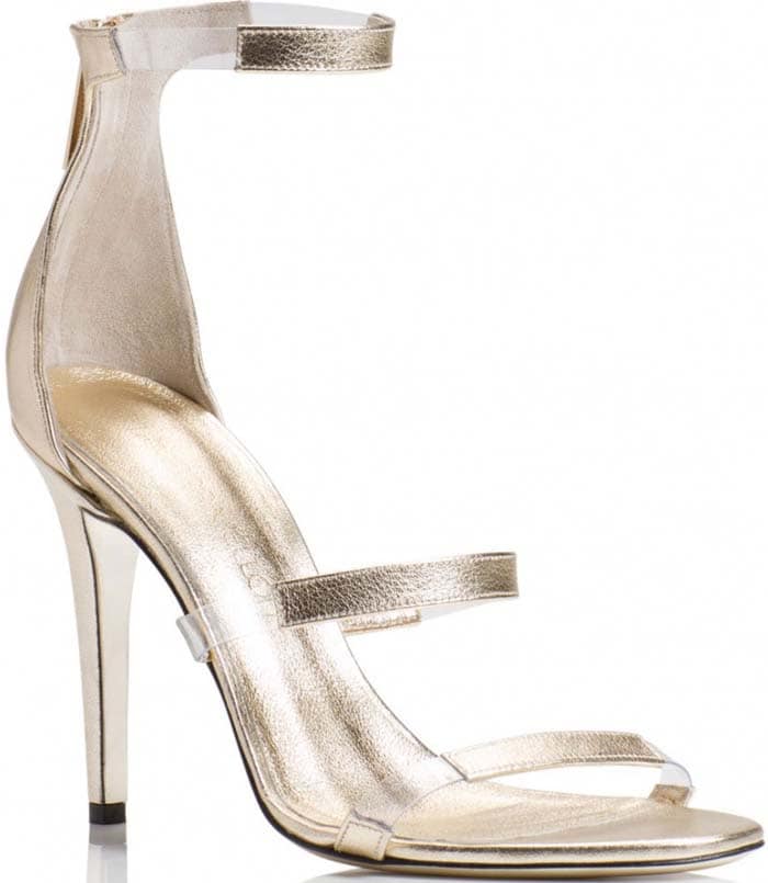 Tamara Mellon 'Frontline' Metallic Nappa Sandals