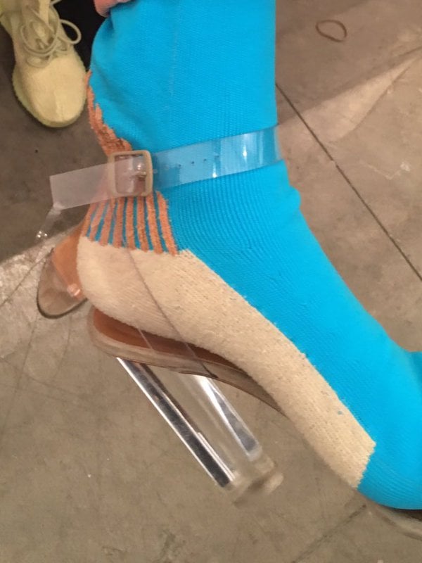 Kanye West's tweeted closeup image of the clear-heeled and clear-strapped sandals from his Yeezy Spring/Summer 2016 collection