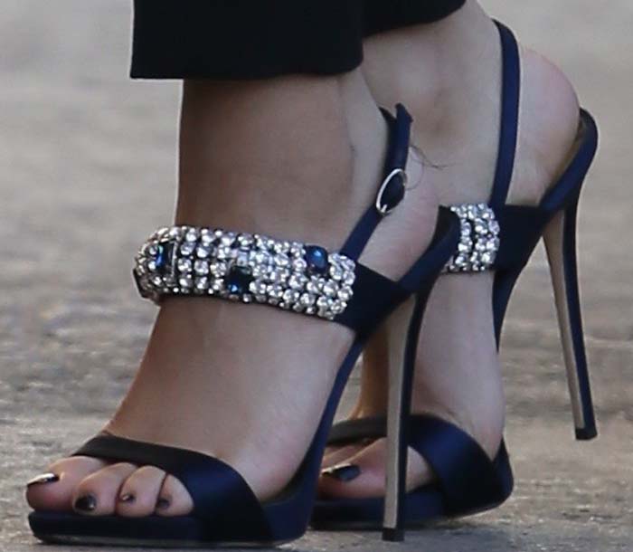 Zendaya's feet in embellished Giuseppe Zanotti sandals
