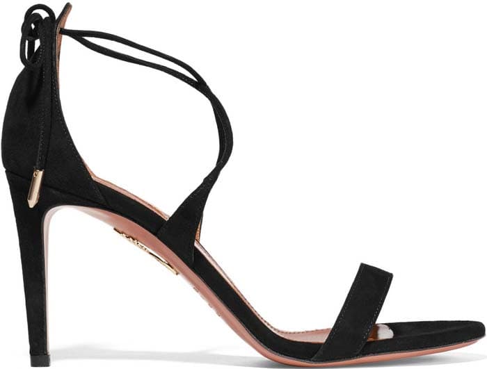 Black Aquazzura 'Linda' Suede Sandals