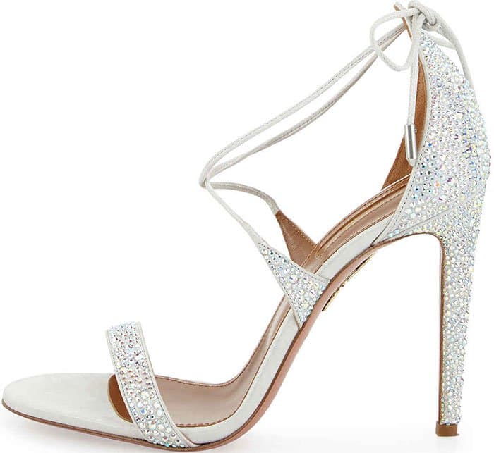 Crystal-Embellished Aquazzura "Linda" Dress Sandals