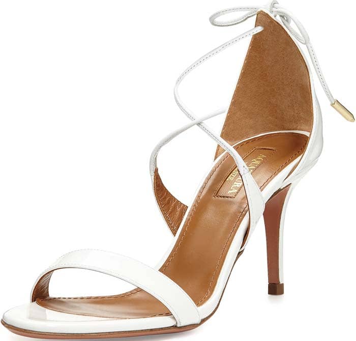 White Aquazzura 'Linda' Patent Sandals