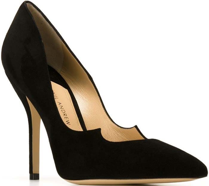 Paul Andrew "Zenadia" Scalloped Suede Pumps Black